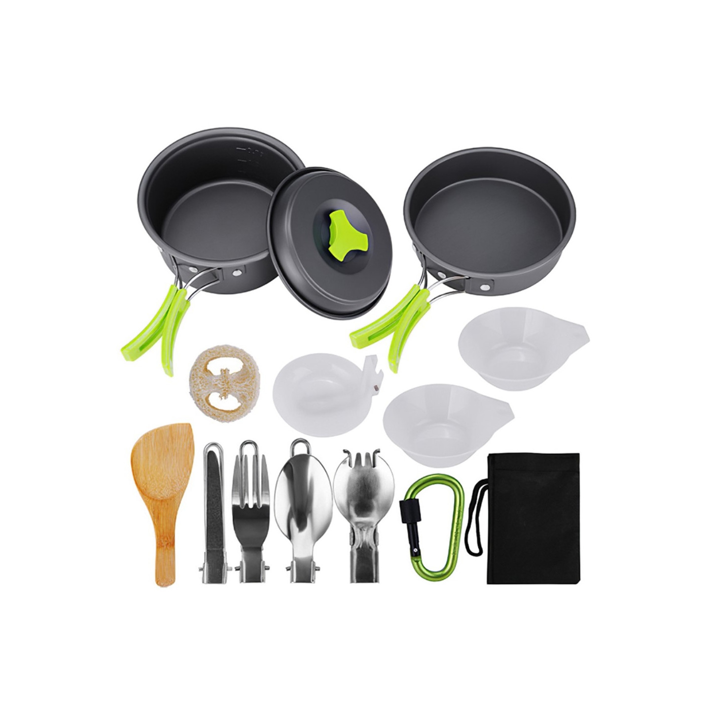 Camping Kitchen utensils set pan with utensils