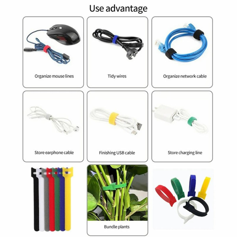 10 stk Nylon Magic Tape - bånd Hageplantebånd 10x1cm