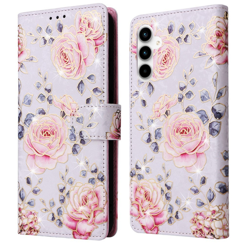 Samsung Galaxy A35 5G - nahkakotelo RFID - esto korttipaikoilla Puhelimen suojus - Butterfly Flower