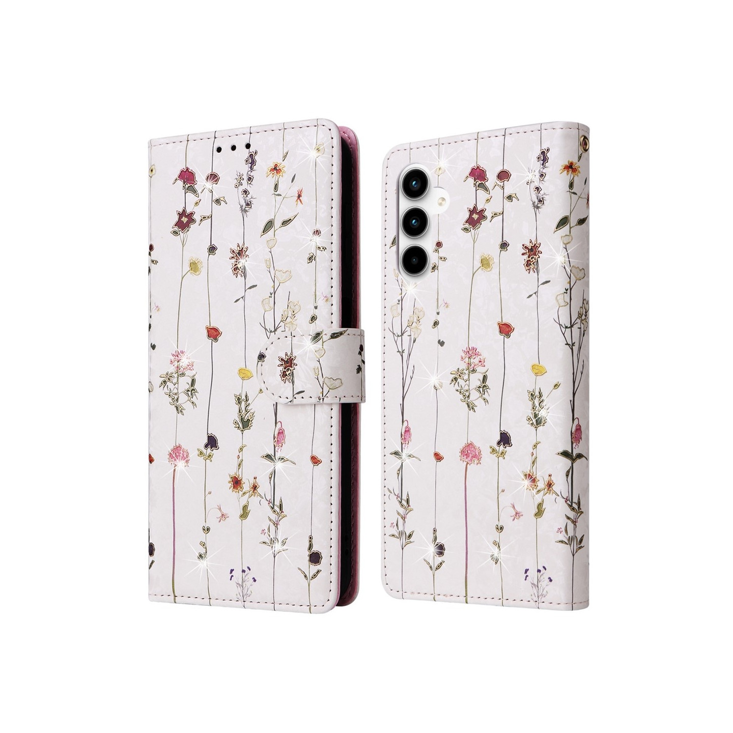 Samsung Galaxy A35 5G - nahkakotelo RFID - esto korttipaikoilla Puhelimen suojus - Butterfly Flower