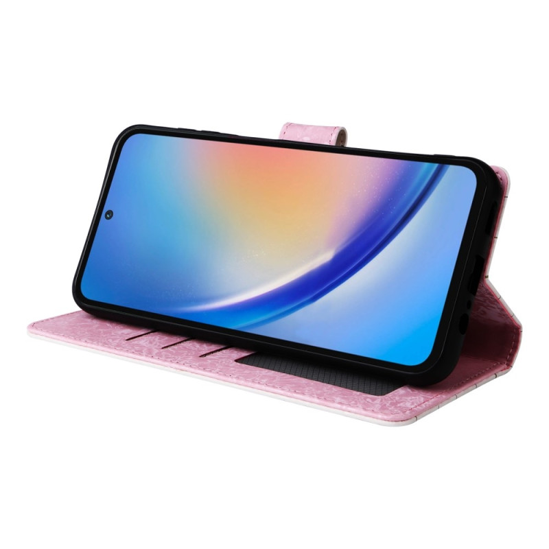 Samsung Galaxy A35 5G - nahkakotelo RFID - esto korttipaikoilla Puhelimen suojus - Butterfly Flower