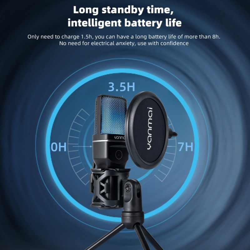 YANMAI Live Streaming Wireless RGB Microphone Gaming Game Online