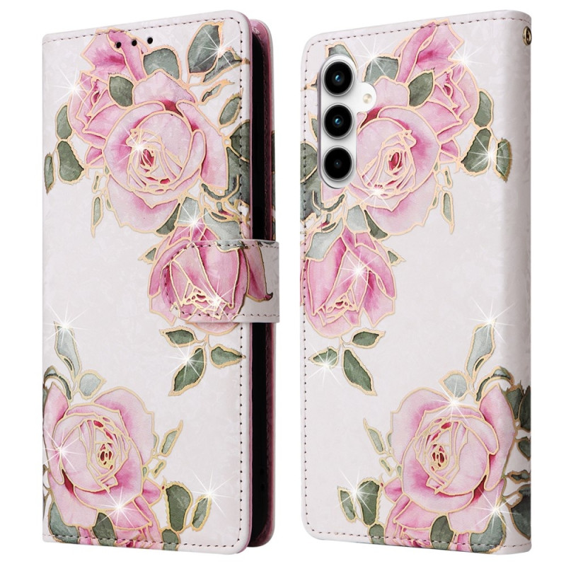 Til Samsung Galaxy A35 Lommebok - deksel Blomster