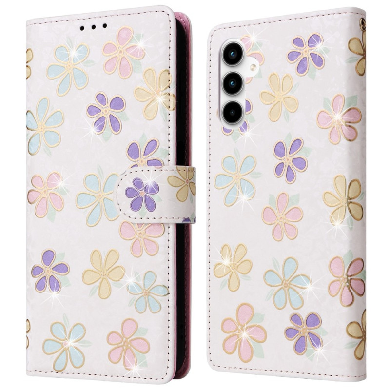 Til Samsung Galaxy A35 Lommebok - deksel Blomster