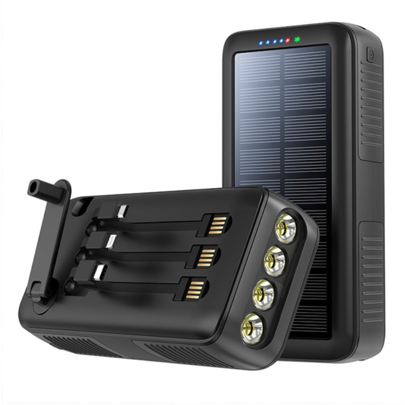 Käsikammen 30 000 mAh PowerBank Lightning/USB - C/Micro kaapeli