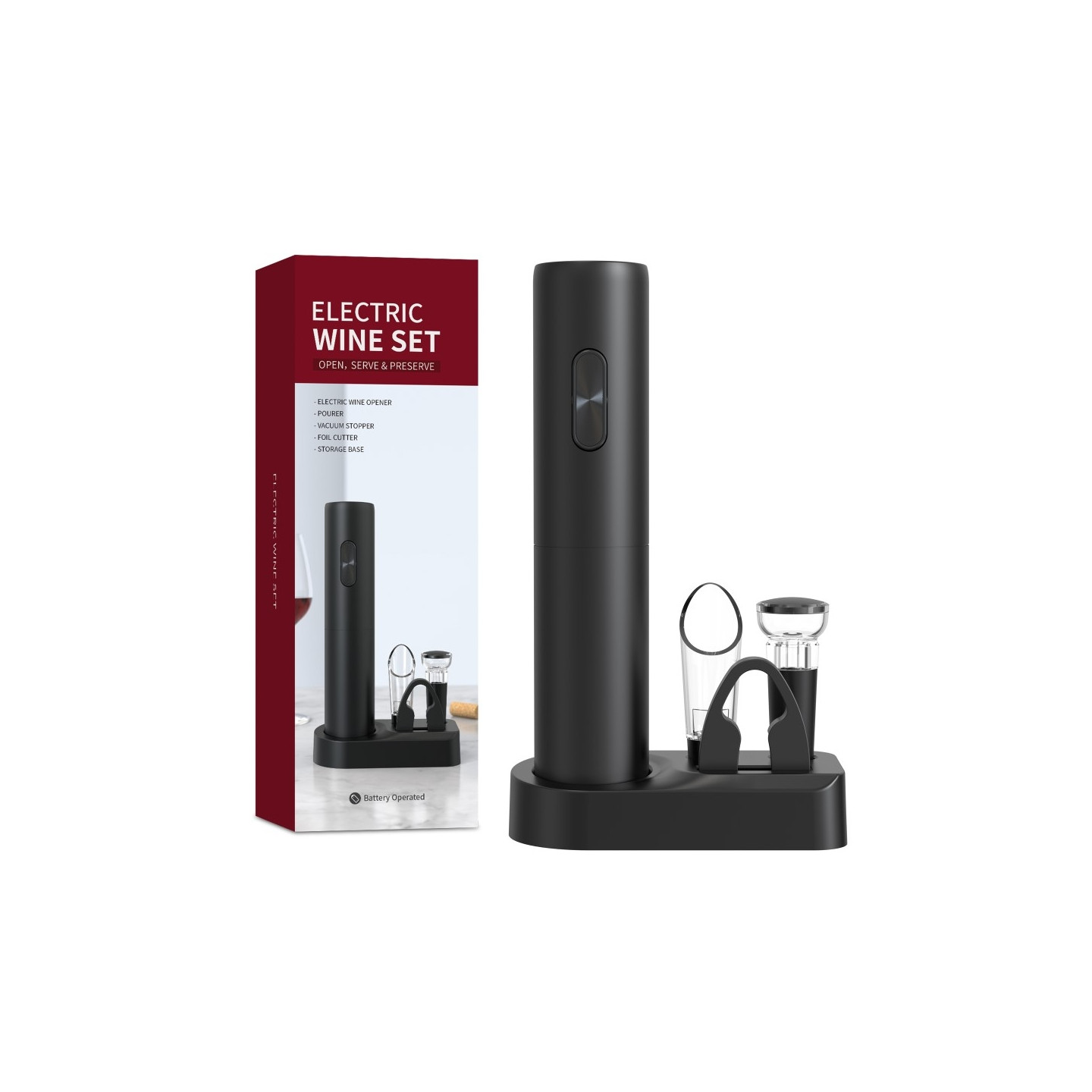 5 - in - 1 Electric Wine Opener with fine accessories