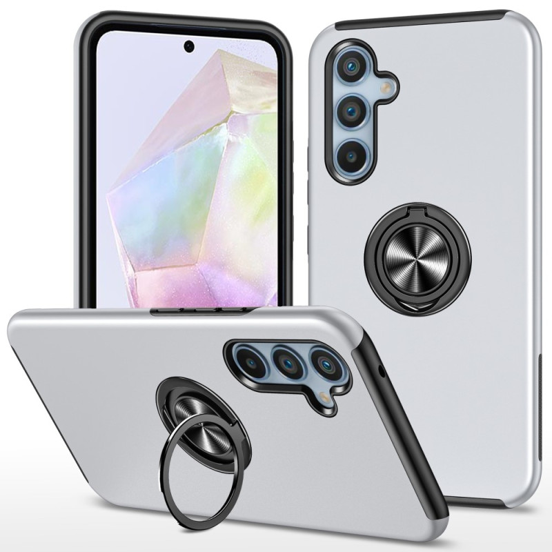 Samsung Galaxy A35 Hybrid Deksel Med Fingerring - Sølv
