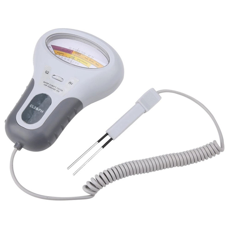 Tester Water Quality 2 in 1 pH/Chlorine Level CL2 Meter with Display for Pool Spa