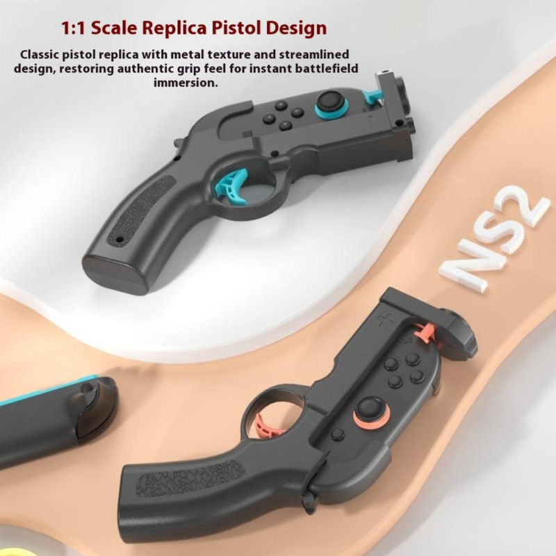 2 stk. kompatible med Nintendo Switch 2 venstre høyre Joy-Con-kontroller pistolgrep