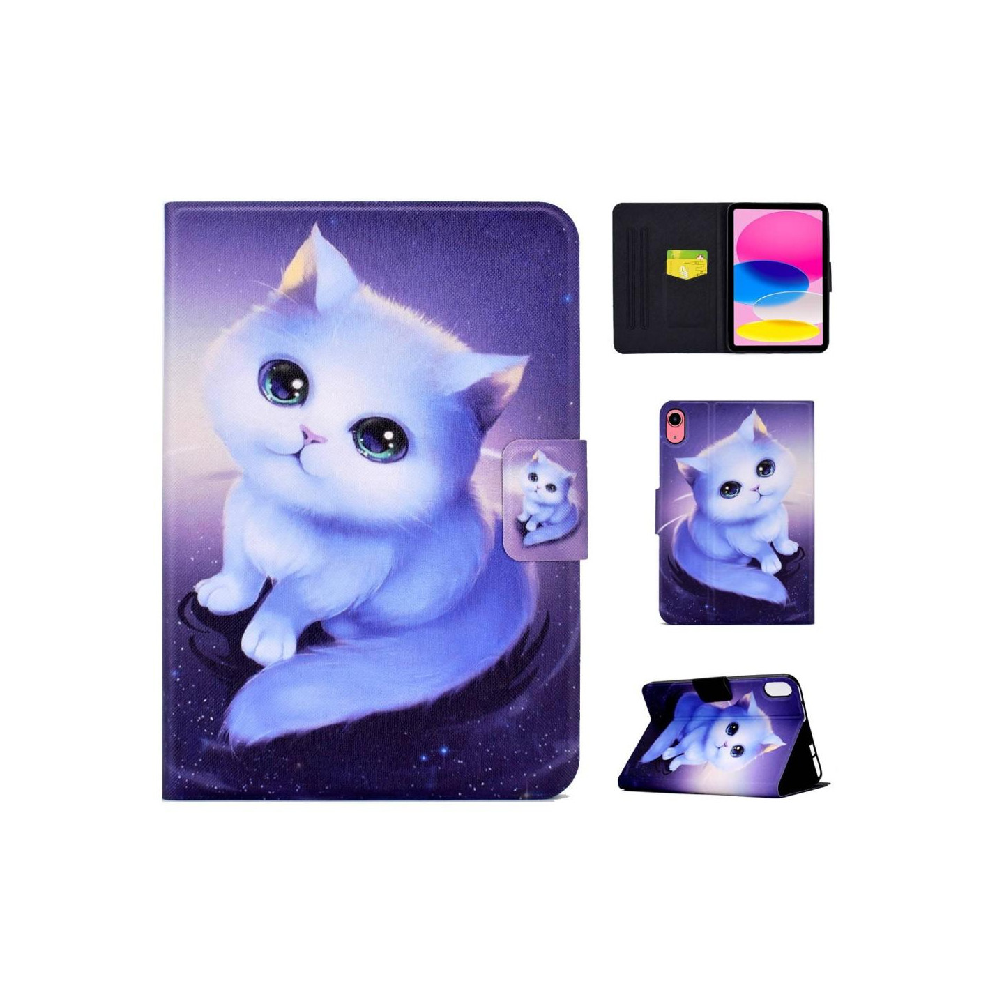 iPadille 10.9 (2022) Tablettikotelon kansi Taitettava jalusta - Cat