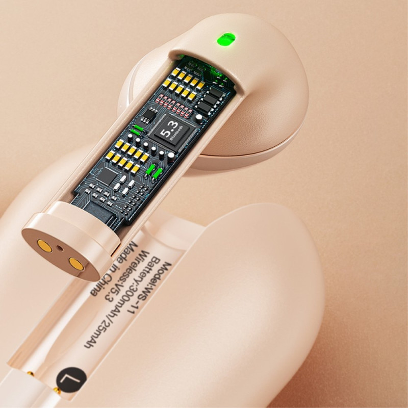 WEKOME Hodetelefoner Ørepropper Bluetooth 5.3 Stereo Hodetelefoner - Beige