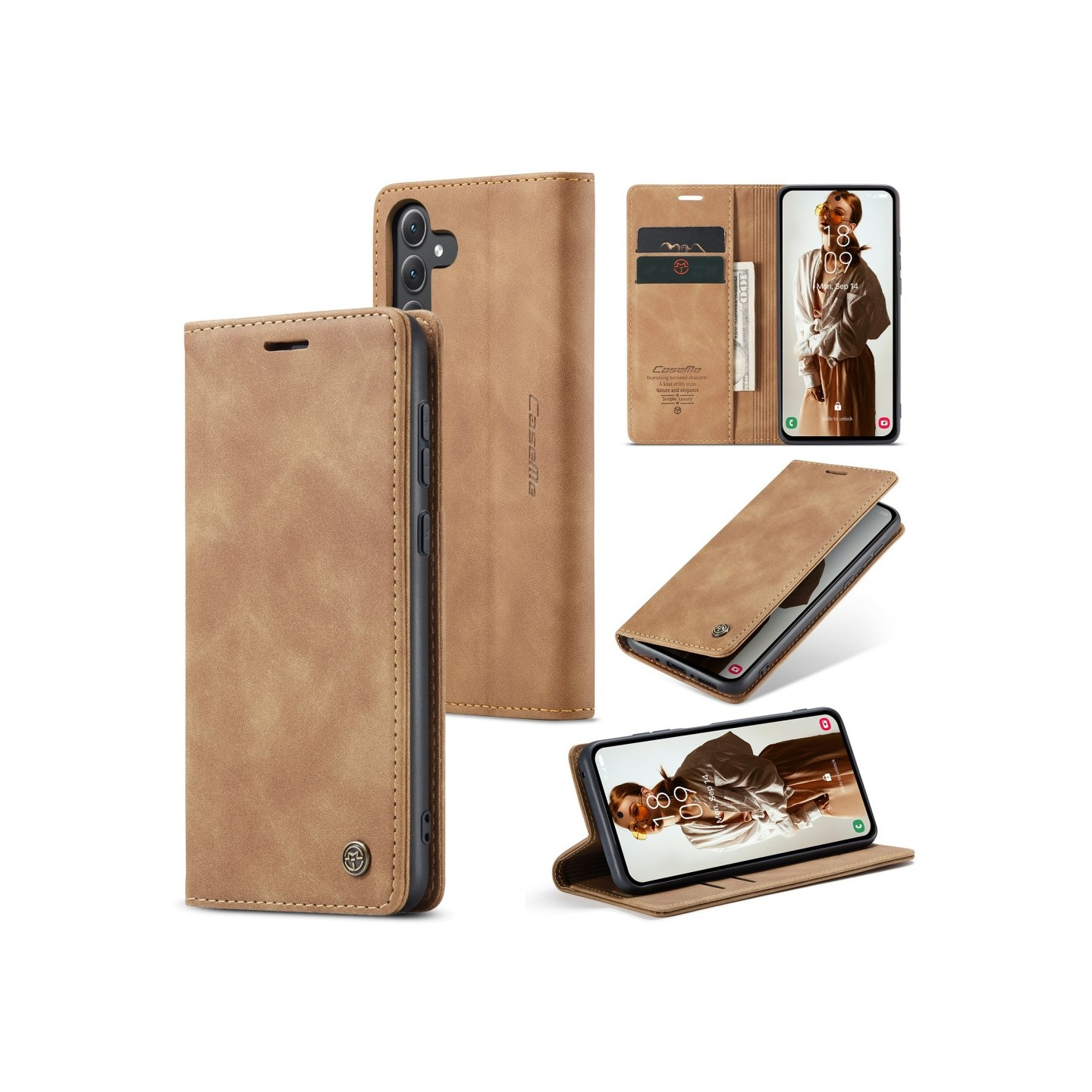 CASEME Retro Wallet Case for Samsung Galaxy A35