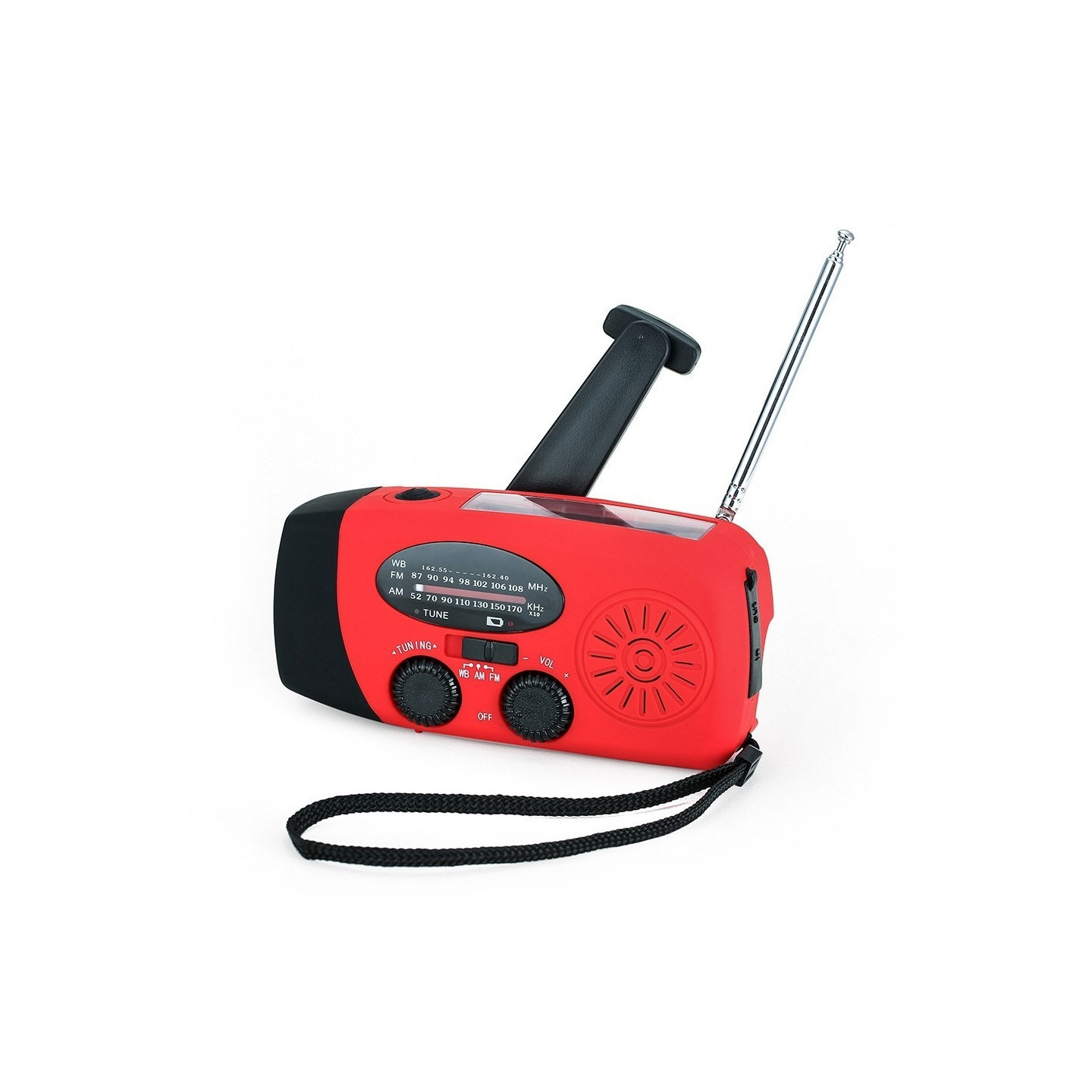 Håndsving Solar FM / AM Radio Lommelygte NOAA Power Bank