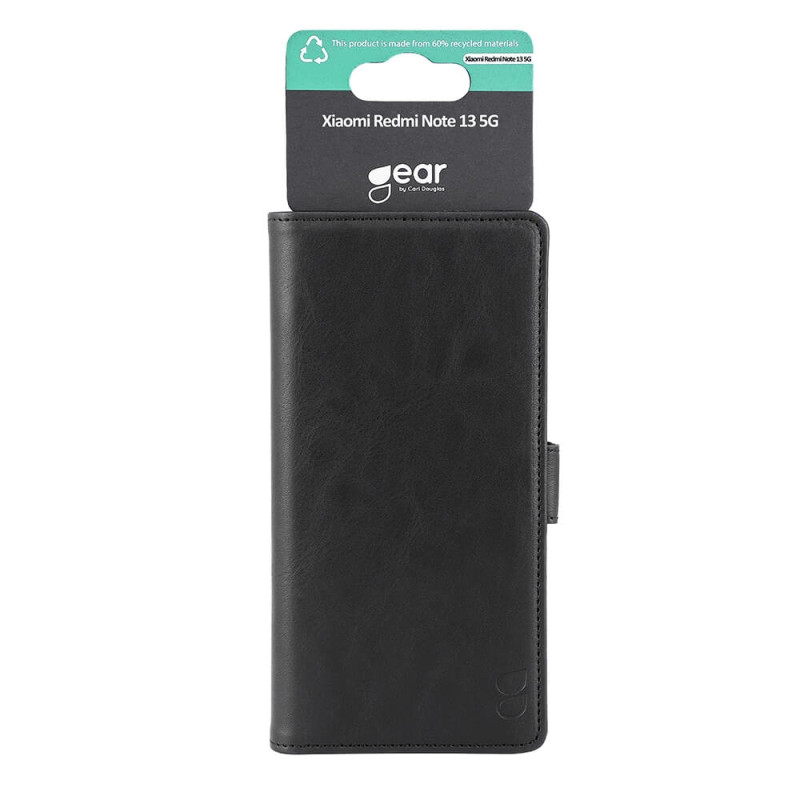 GEAR Wallet cover, sort til Xiaomi Redmi Note 13 Pro 5G