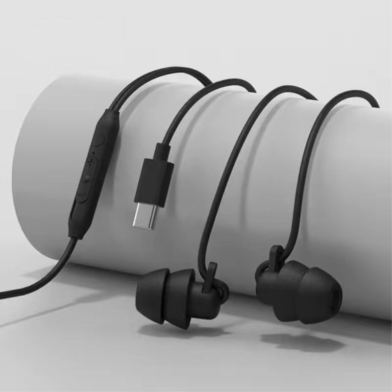 USB - C Headset In - Ear Hodetelefoner Søvnlydisolering - Svart