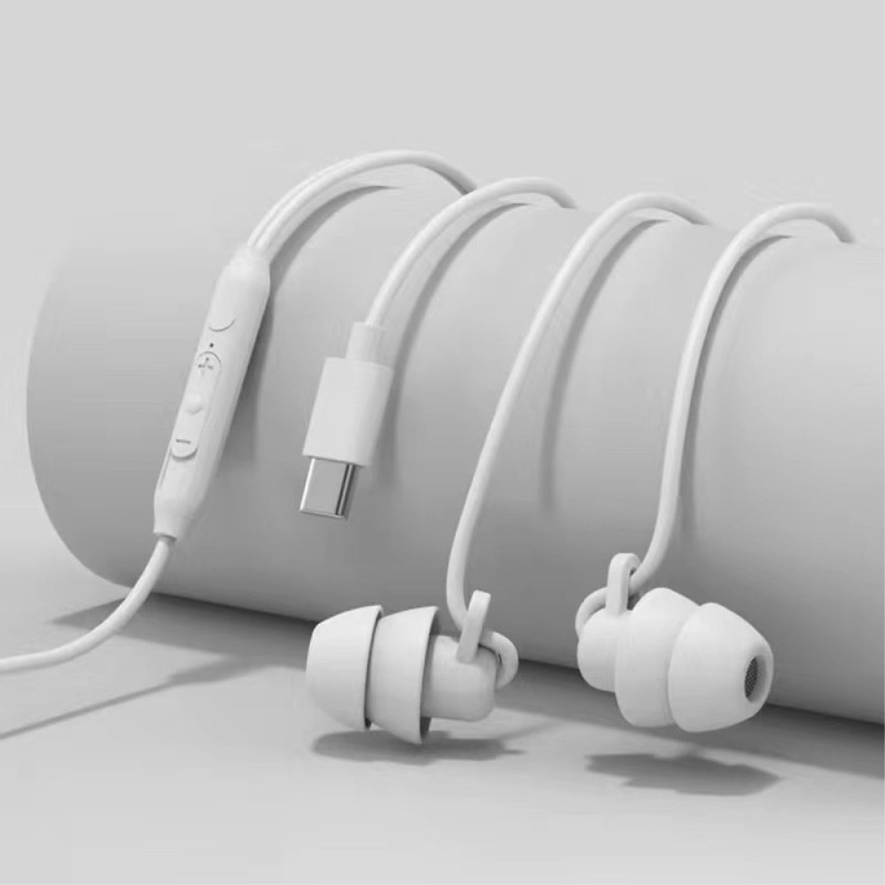 USB - C headset in - ear headphones sleep noise isolation - White