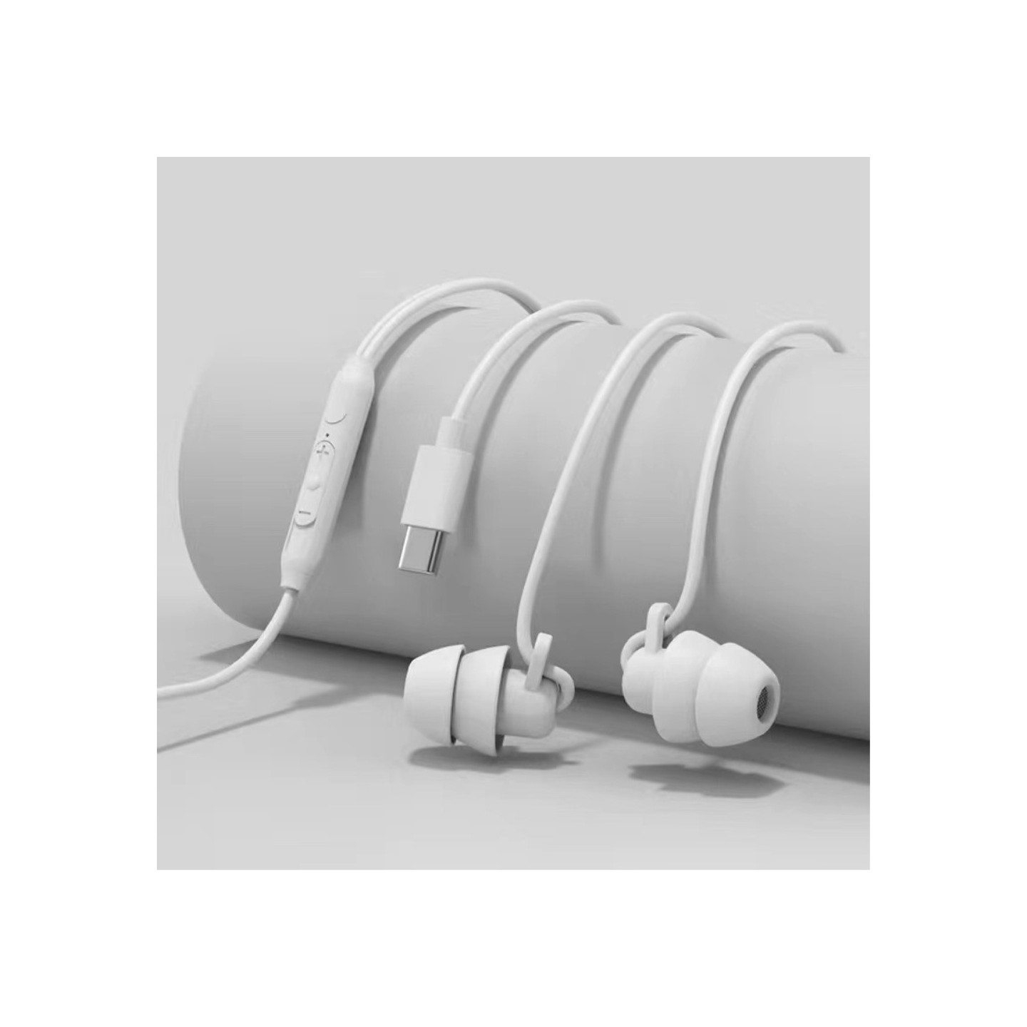 USB - C Headset In - Ear Hodetelefoner Søvnlydisolering - Hvit