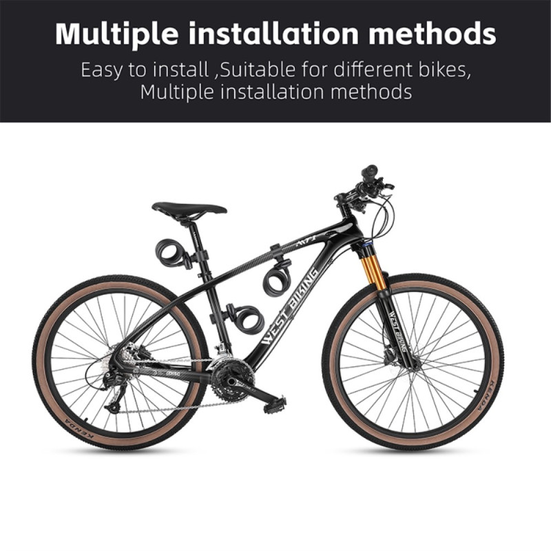 WEST BIKING 1,2m Cykellås Frostvæske Stålkabel Tyverisikring