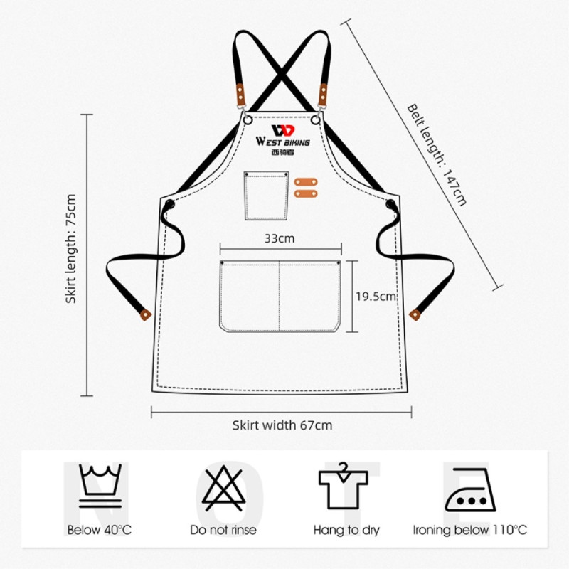 WEST BIKING Esiliina Canvas - esiliina puutyöläisten mekaanikoille
