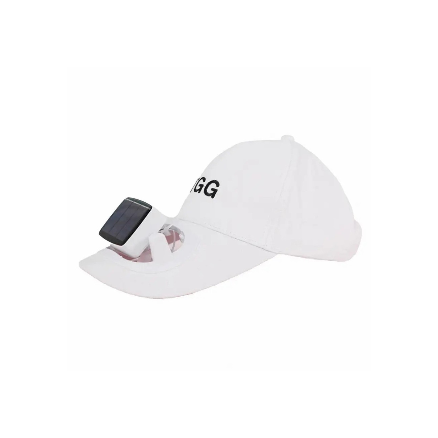 Summer Sun protection hat Fan baseball cap - White