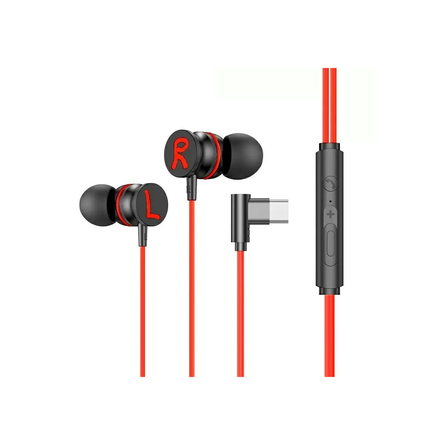 USB - C hovedtelefon med mikrofon magnetisk in - ear gaming - Rød