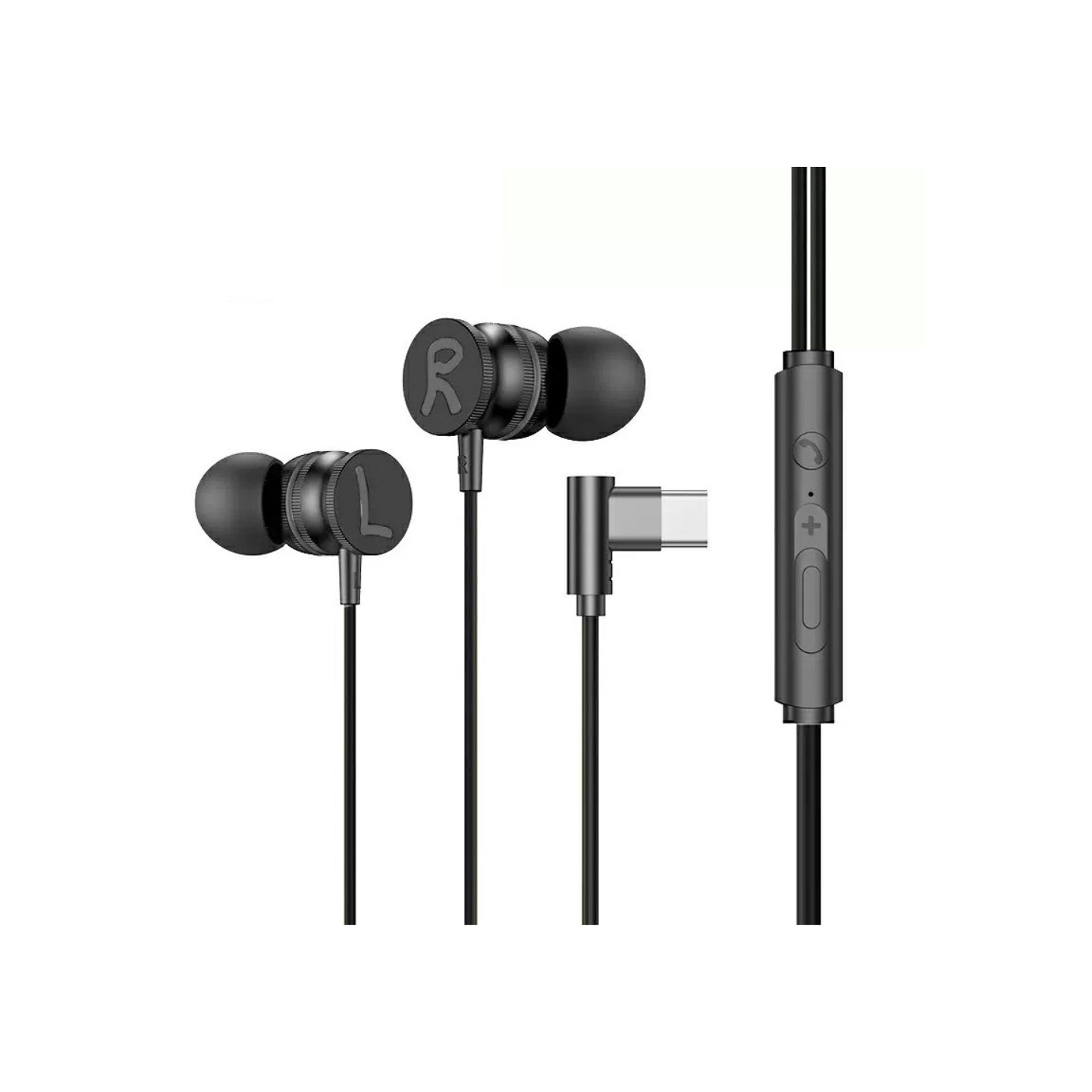 USB - C hovedtelefon med mikrofon magnetisk in - ear gaming - Sort