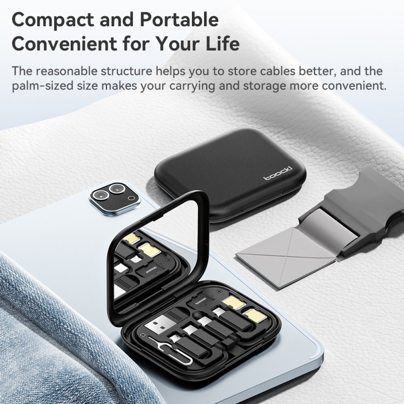 TOOCKI USB - C til USB - C kabel USB+IP+Micro USB - adapterveske