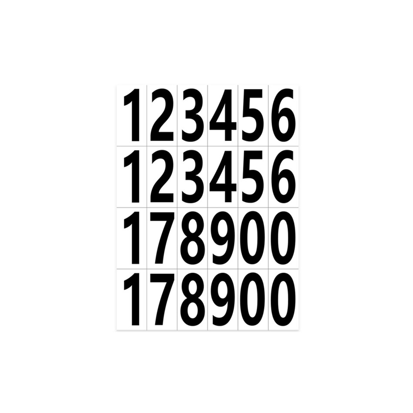 2 Sheets 5 x 2.5cm numerical label stickers Numbers