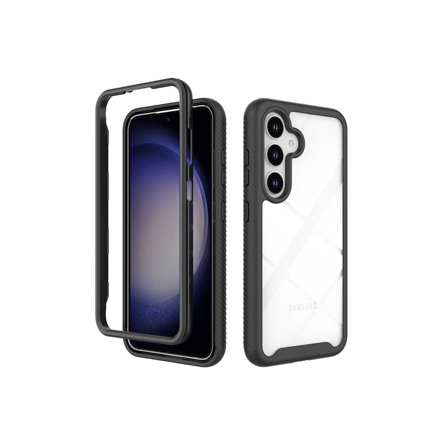 Til Samsung Galaxy S24 Case PC+TPU Støddæmpende Mobiltelefon Bagside