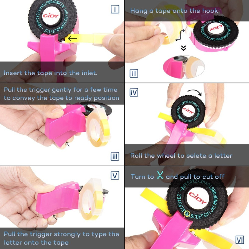 etikettmaskin med 2 stk 9 mm for Motex 3D - skriveretikett
