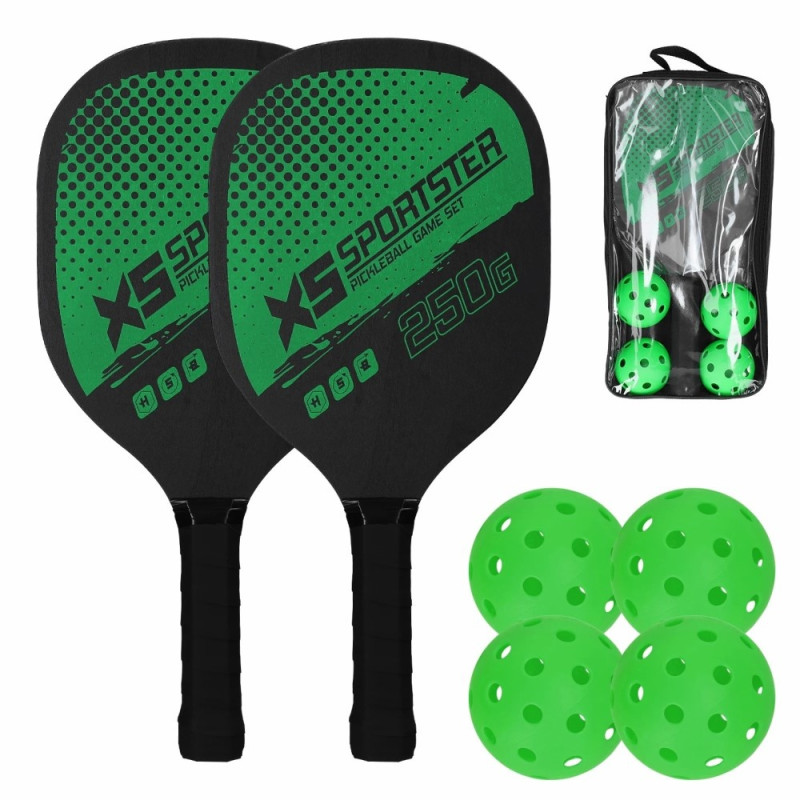 Pickle Ball Ketsjer Sæt Paddle Kit 2 Ketsjere 4 Pickle Balls