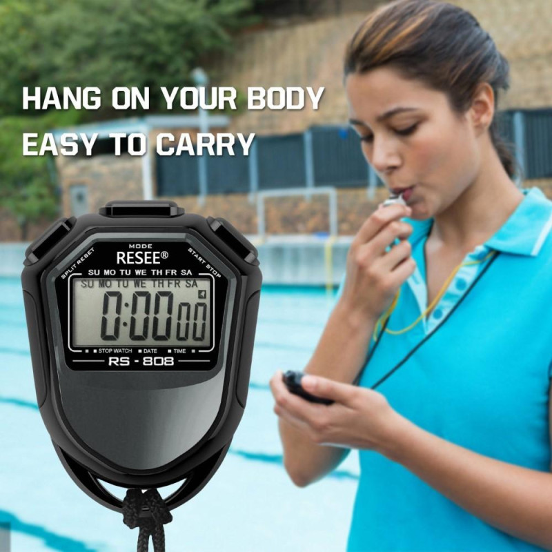 RESEE Stopwatch LCD Screen Timer Swimming Running Sports