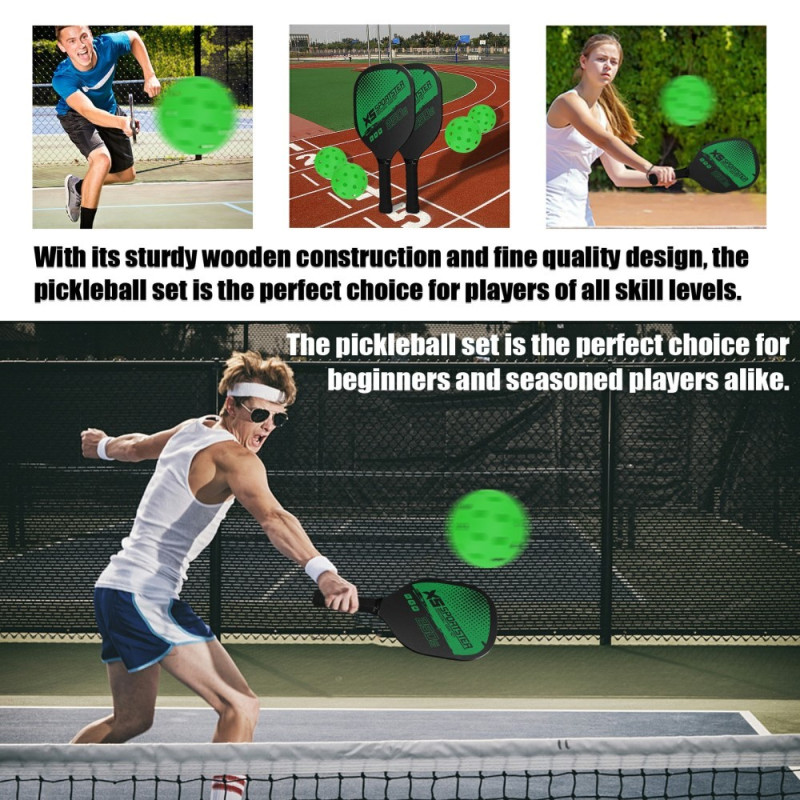 Pickle Ball Racket Set Paddle Kit 2 Rackets 4 Pickle Balls