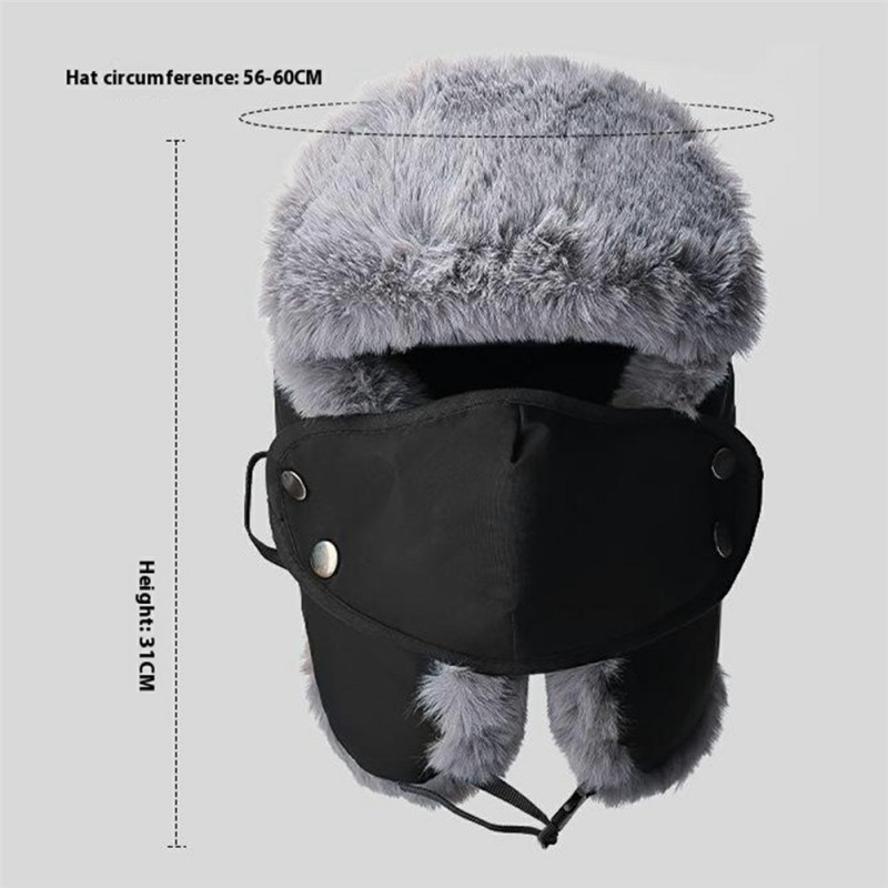 Winter hat with thick fleece-lined earflap and windproof cap