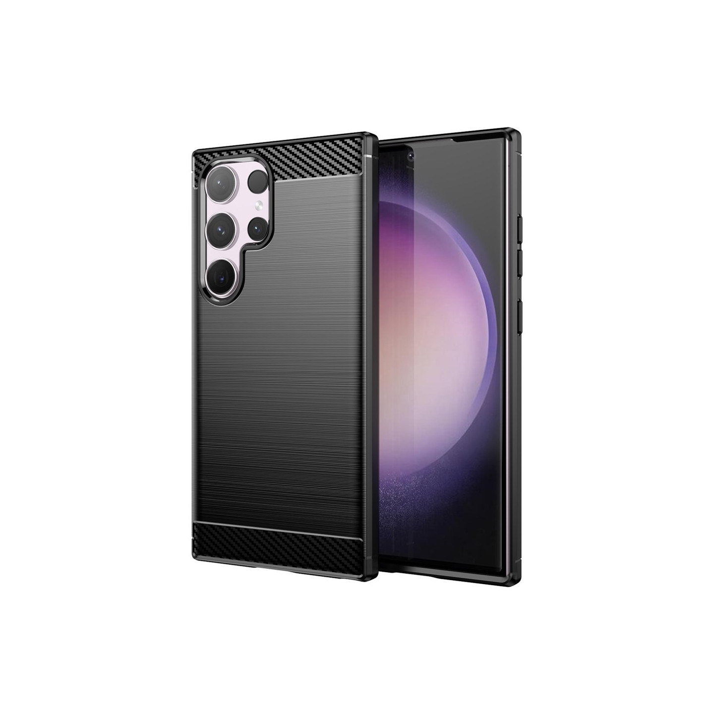 For Samsung Galaxy S24 Ultra Case Phone Cover TPU Carbon Fiber Texture