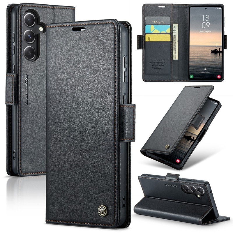 CASEME Retro Wallet Case for Samsung Galaxy S23 FE - Black