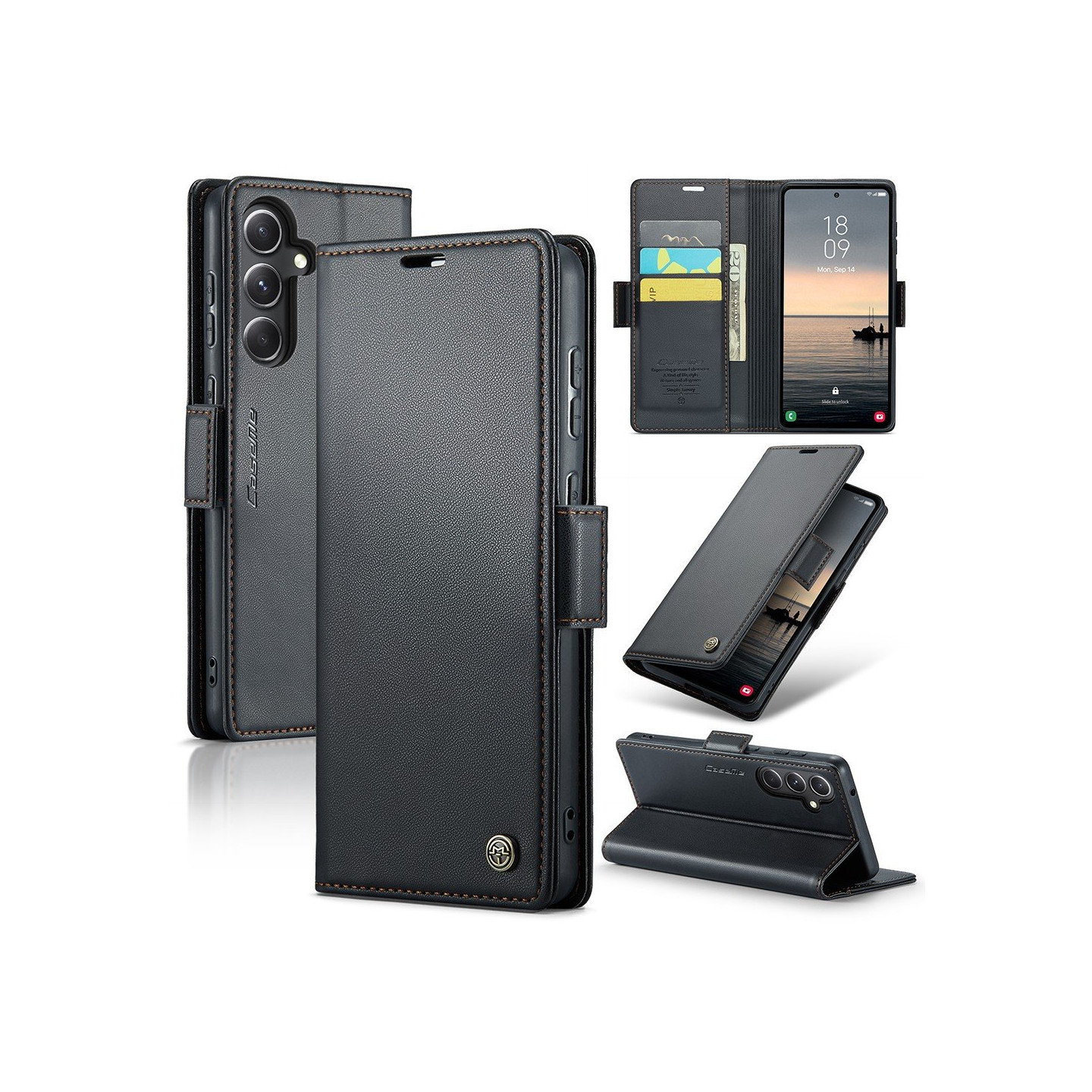 CASEME Retro Pung Taske til Samsung Galaxy S23 FE - Sort