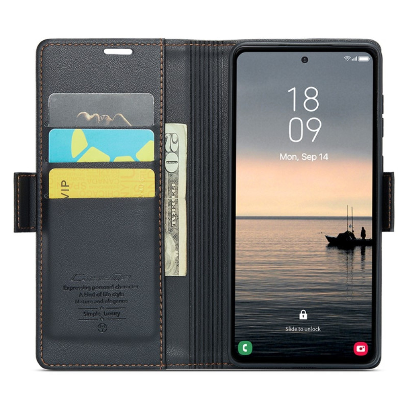 CASEME Retro Wallet Case for Samsung Galaxy S23 FE - Black