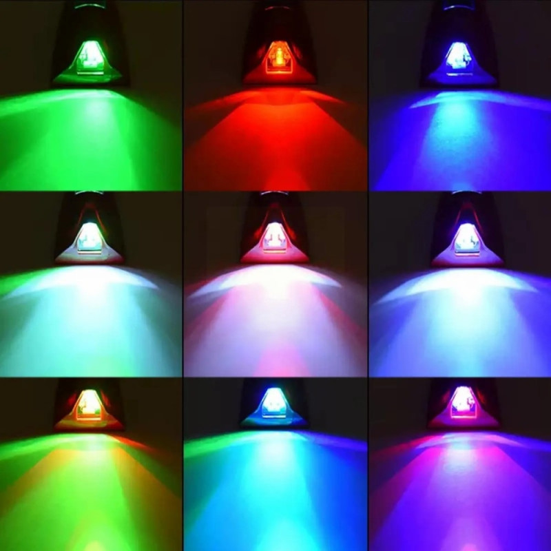 Solcelledrevet hajfinne biltag bagvinge 8 LED blinkende billygter