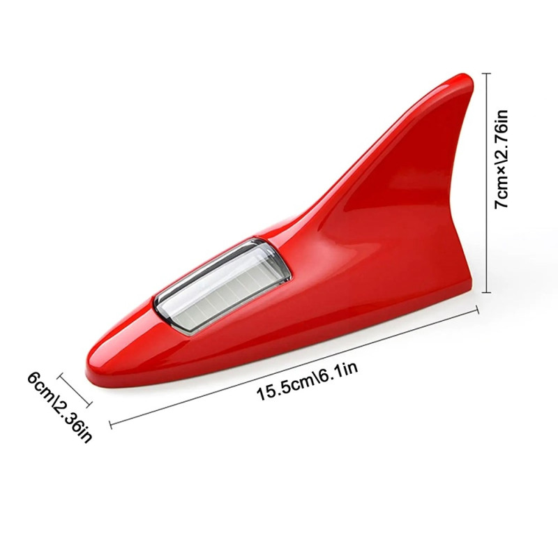 Soldrevet Shark Fin biltak Bakvinge 8 LED blinklys billys