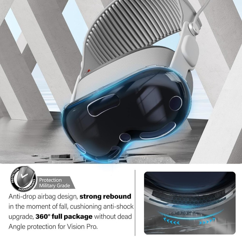 Suojakotelo Vision Pro MR Headset TPU+PC:lle naarmuuntumissuoja