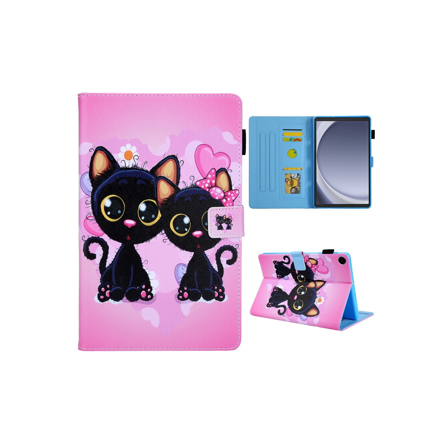 Samsung Galaxy Tab A9 Sammenleggbart Veske Kortholder - Katter