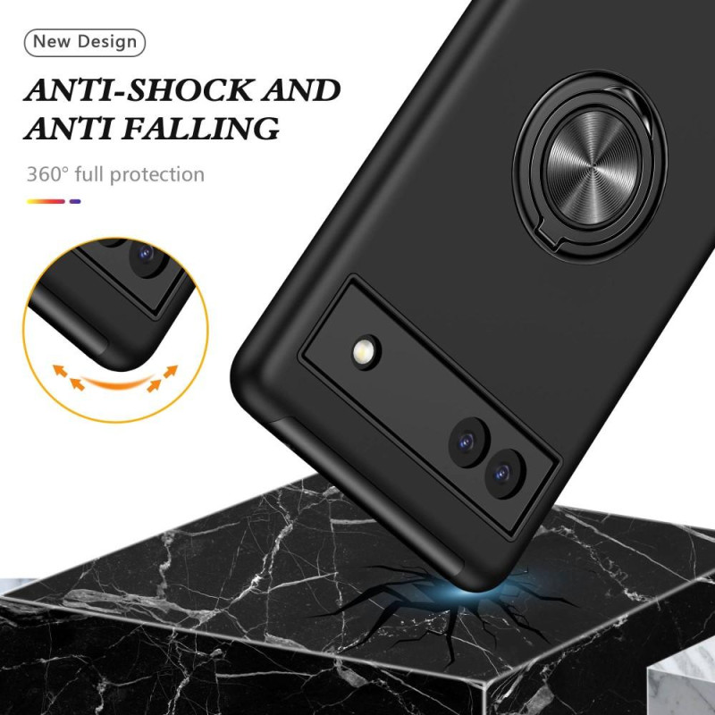 For Pixel 6A Hybrid Deksel med Fingerring - Svart