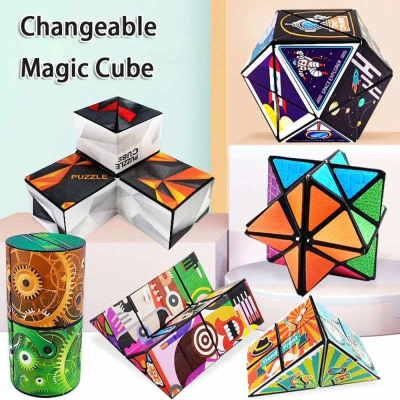 Fidget 6x6x6cm 3D Magnetic Cube Changing Magic Cube Puslespil