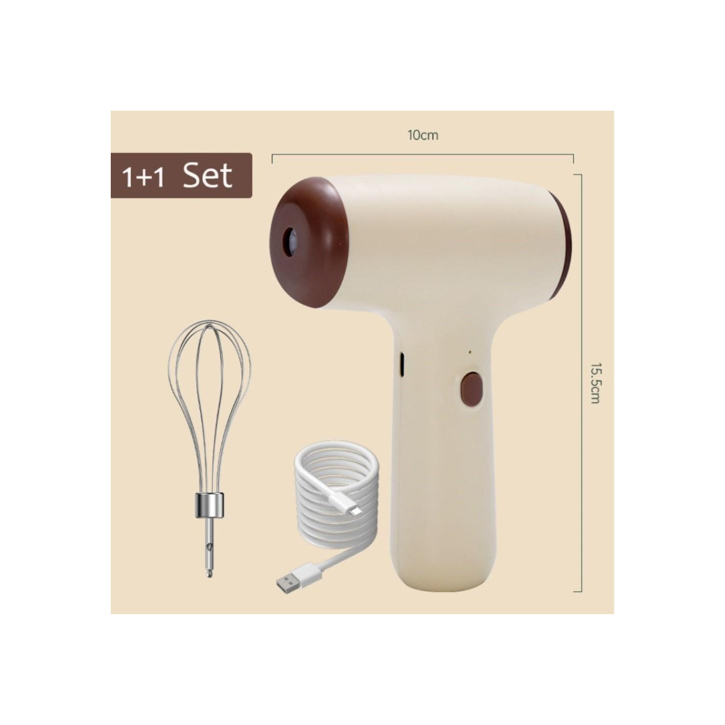5 - Gears Cordless Electric Hand Mixer Egg Beater - Khaki