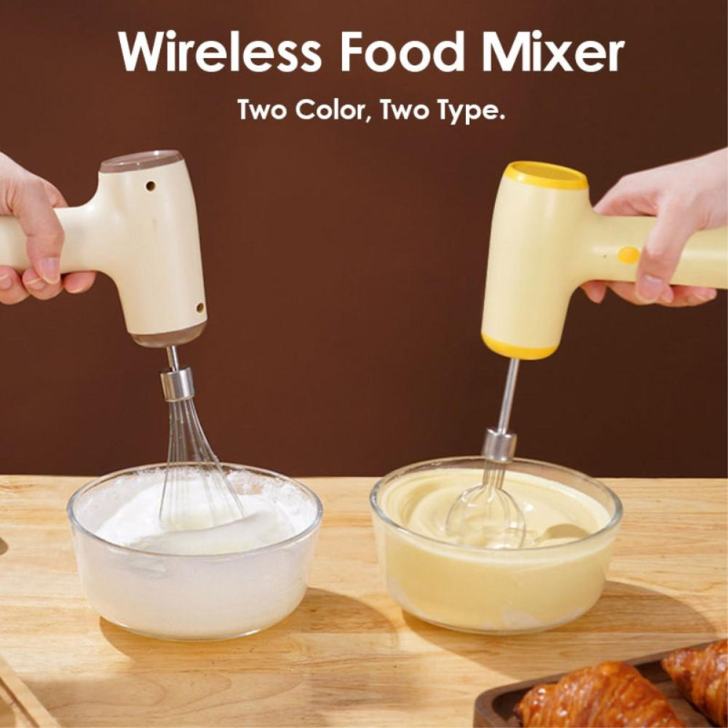 5 - Gears Cordless Electric Hand Mixer Egg Beater - Khaki