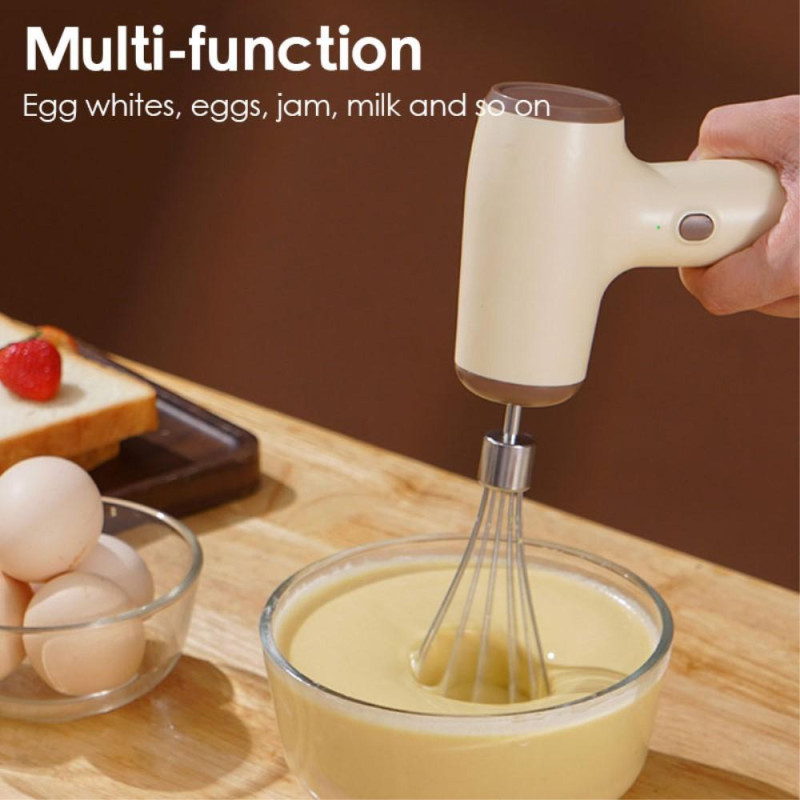 5 - Gears Cordless Electric Hand Mixer Egg Beater - Khaki