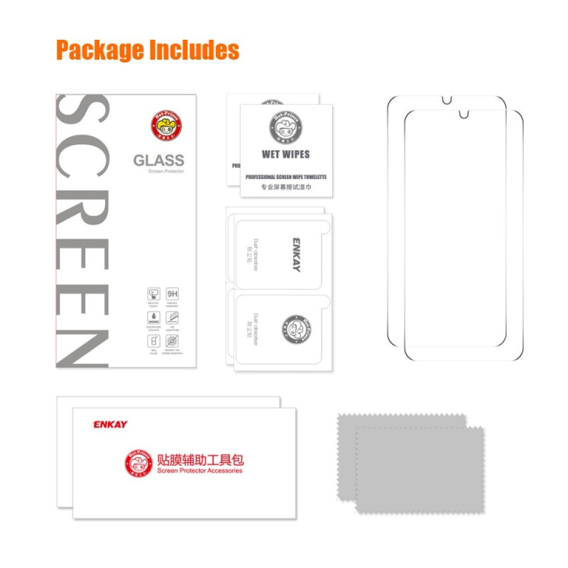 ENKAY 2stk herdet glass skjermbeskyttere til Samsung Galaxy A15
