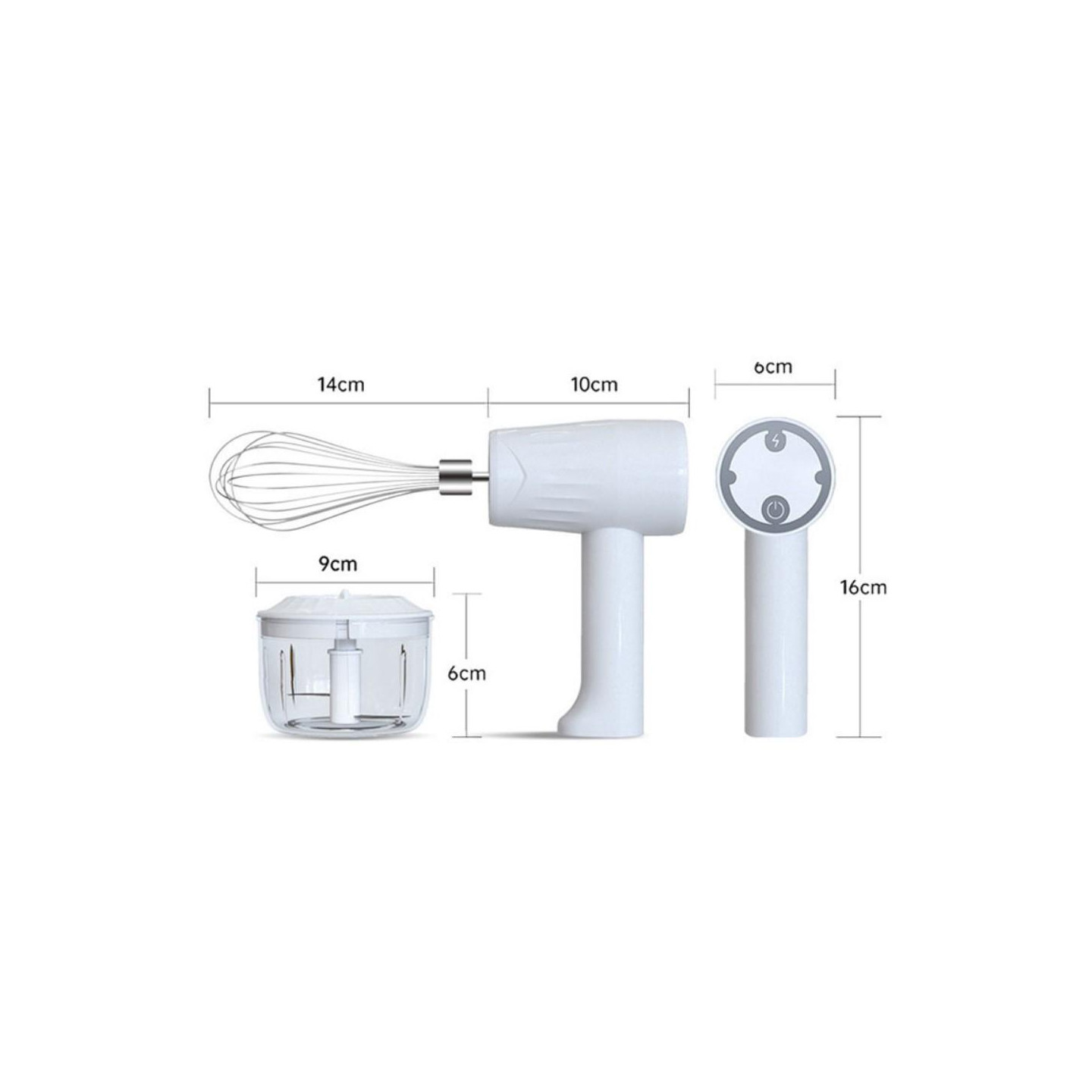 2 - in - 1 Hand Mixer Electric Cordless Rechargeable with bowl