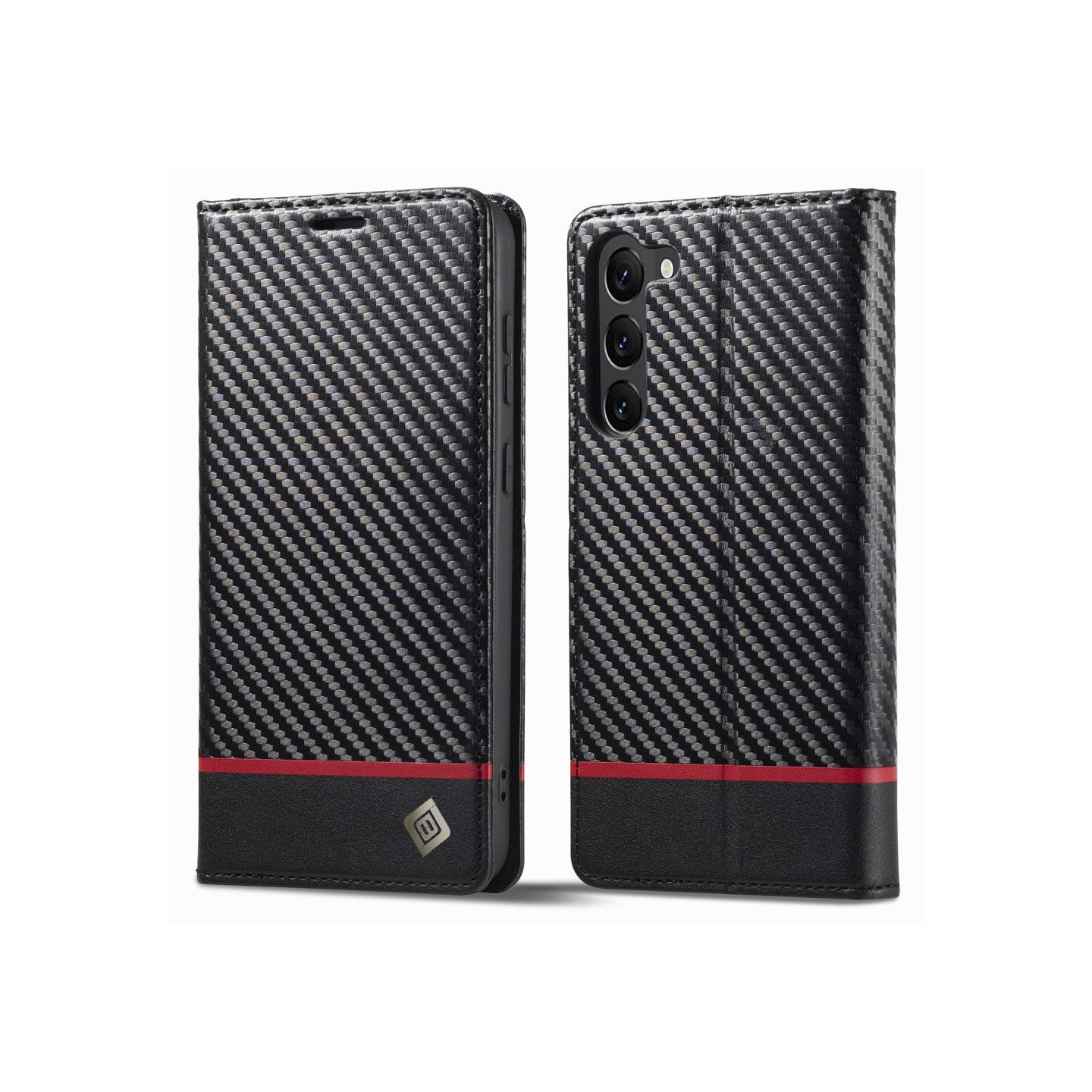 LC.IMEEKE Wallet Case for Samsung Galaxy S24+ - Black